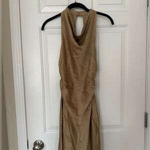 Aritzia Silk Gold Sleeveless Dress